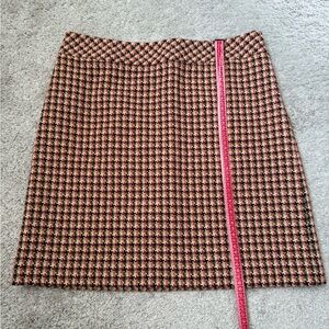 LOFT Multicolor Houndstooth A-Line Skirt